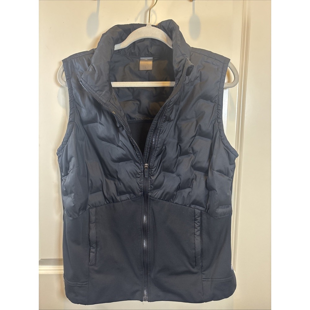 Calia Pure Black Cold Dash Run Slim‎ Puffer Vest Running Reflective Size Large